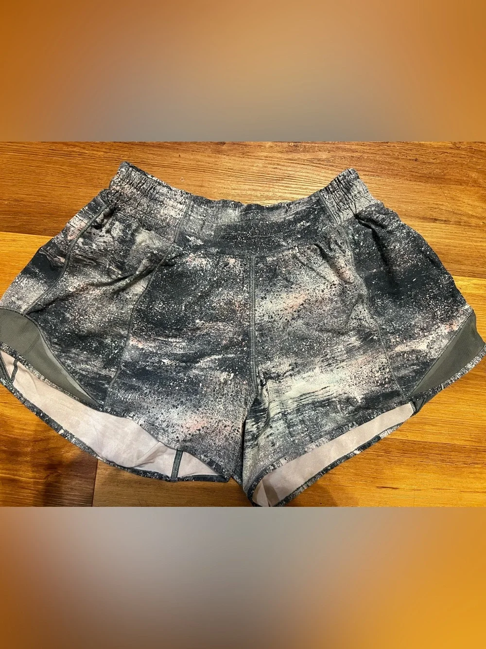 lululemon athletica Teal Marble-Pattern Athletic Shorts